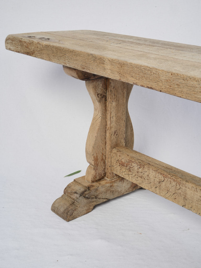 Classic wooden trestle bench