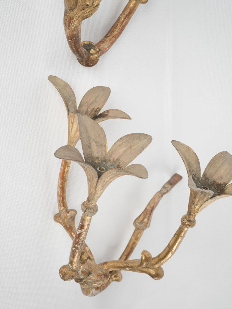 Beautiful sculpted plaster leaf candleholders