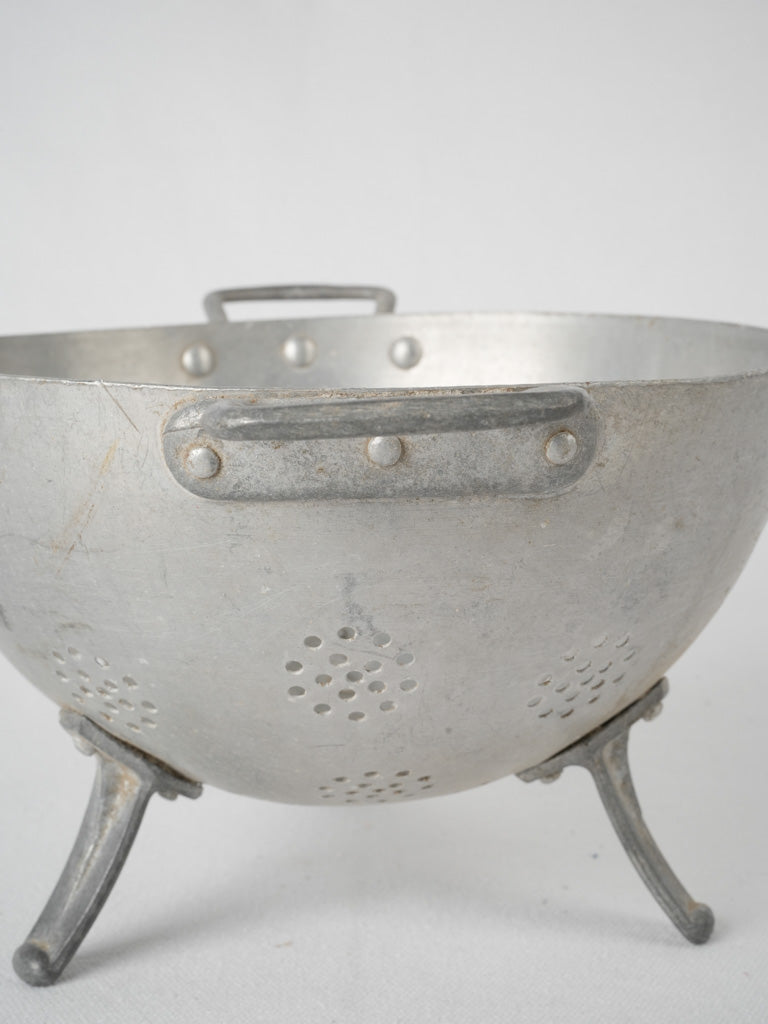 Antique French aluminum kitchen colander