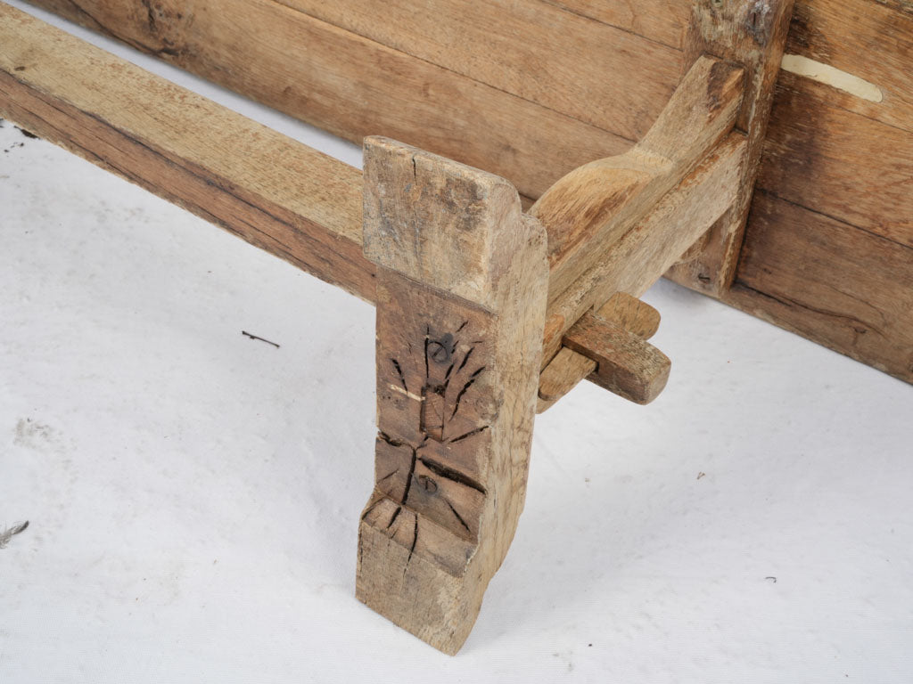 Rustic charm oak bench