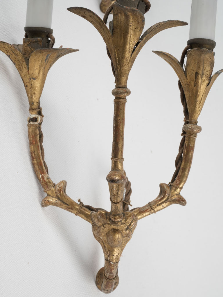 Elegant Austrian gilded candle sconces