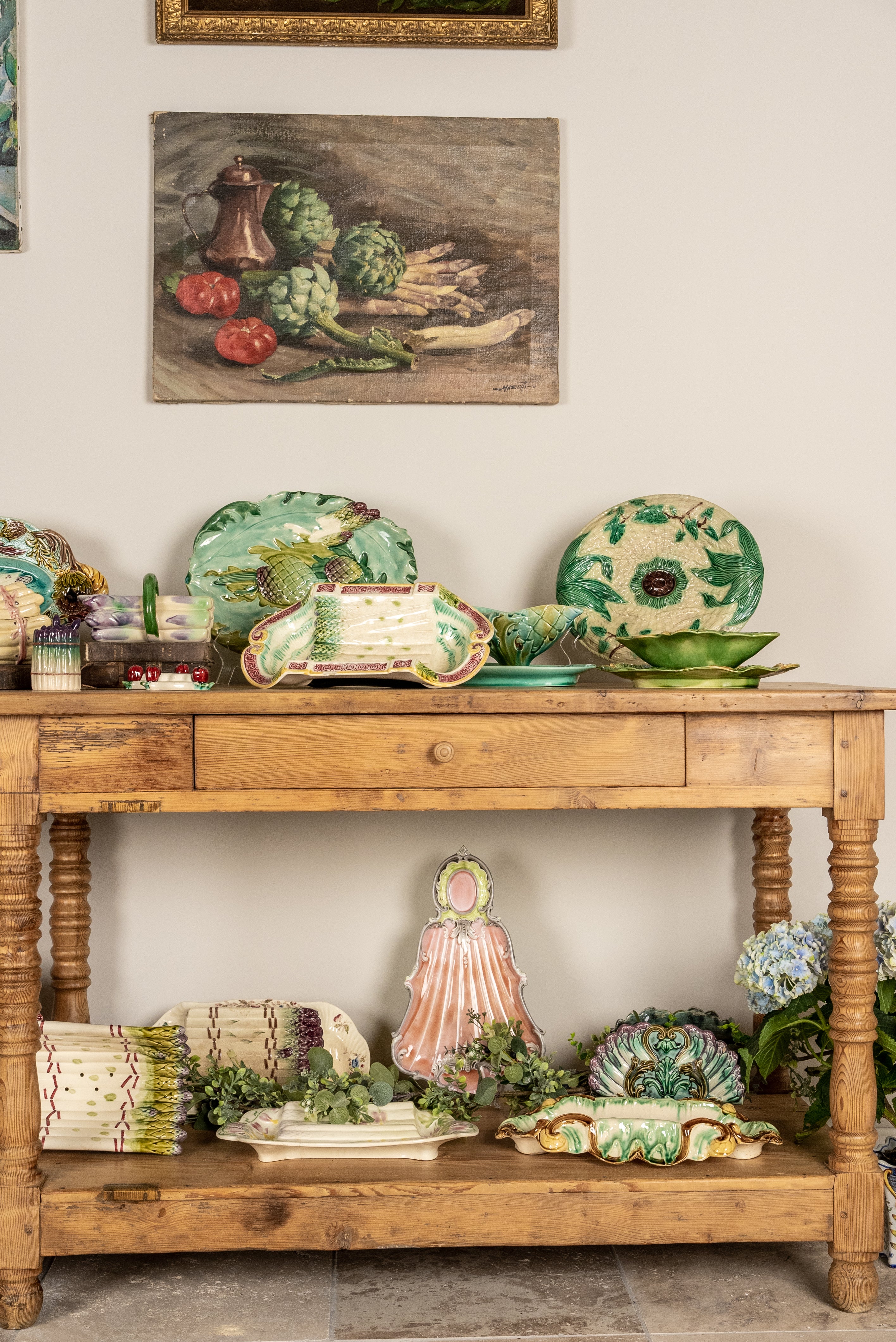 Colorful antique Majolica serving platter