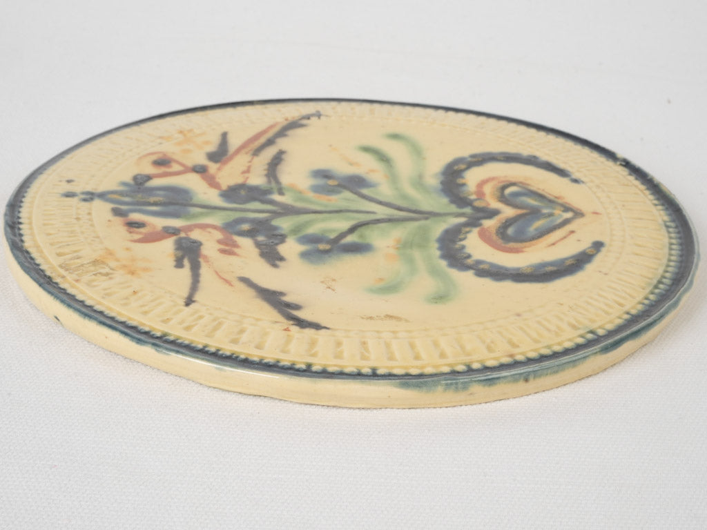 Rustic floral vintage terracotta platter