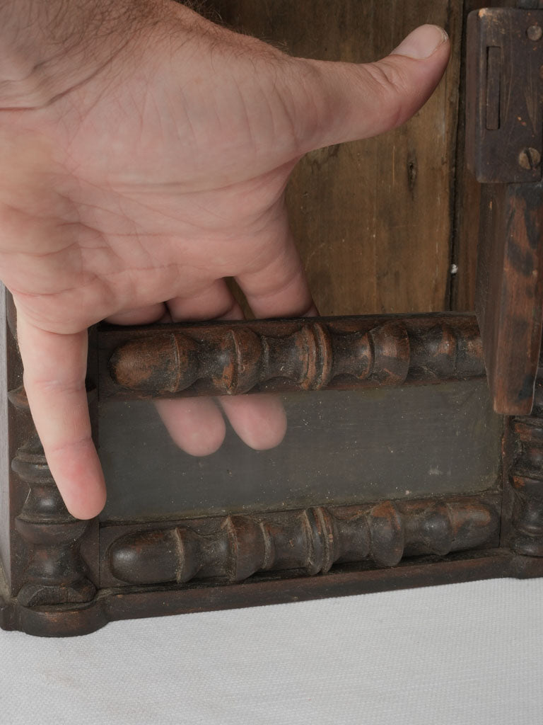 Aged walnut letterbox with window