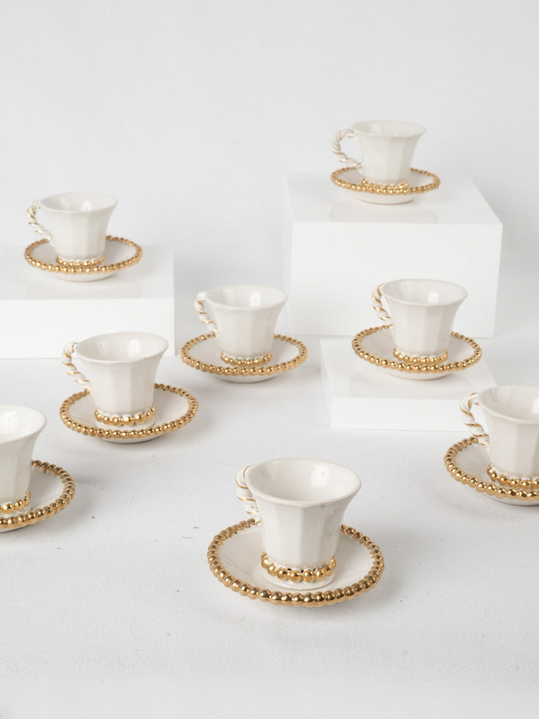 Pristine White & Gold Demitasse Cups