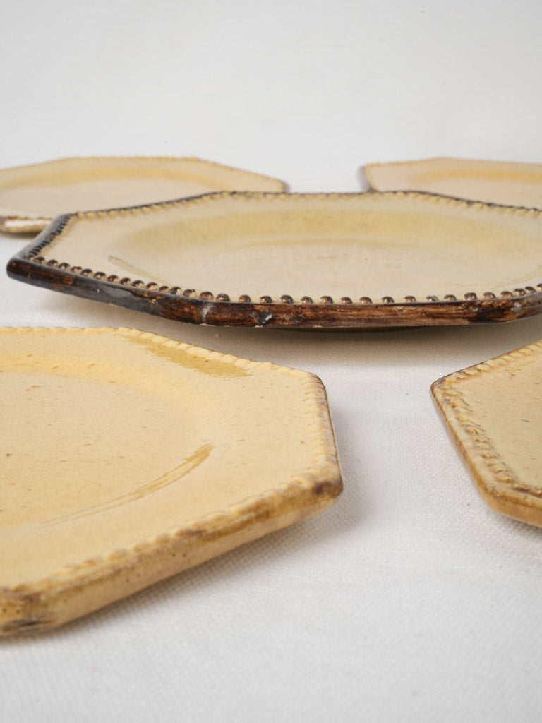 Timeless Vallauris Octagonal Ceramic Dessert Plates