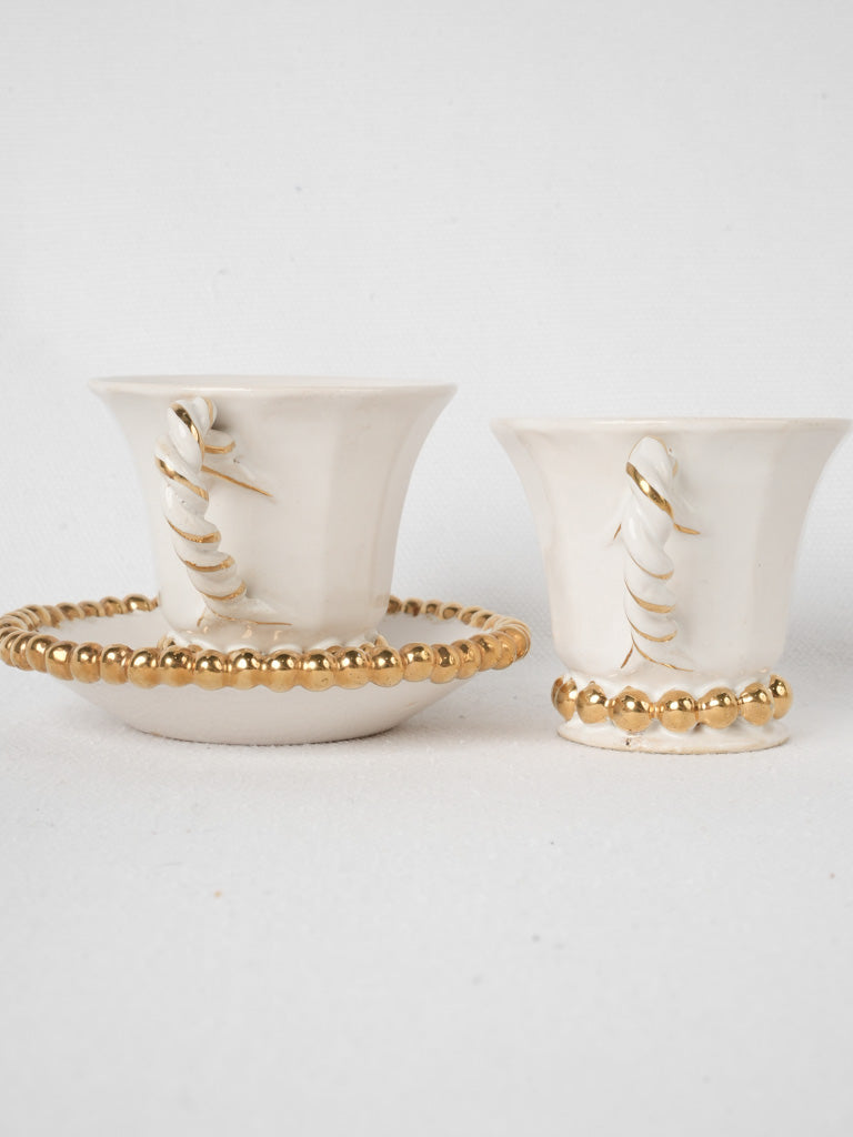 Classic Gold-Edged Porcelain Espresso Cups