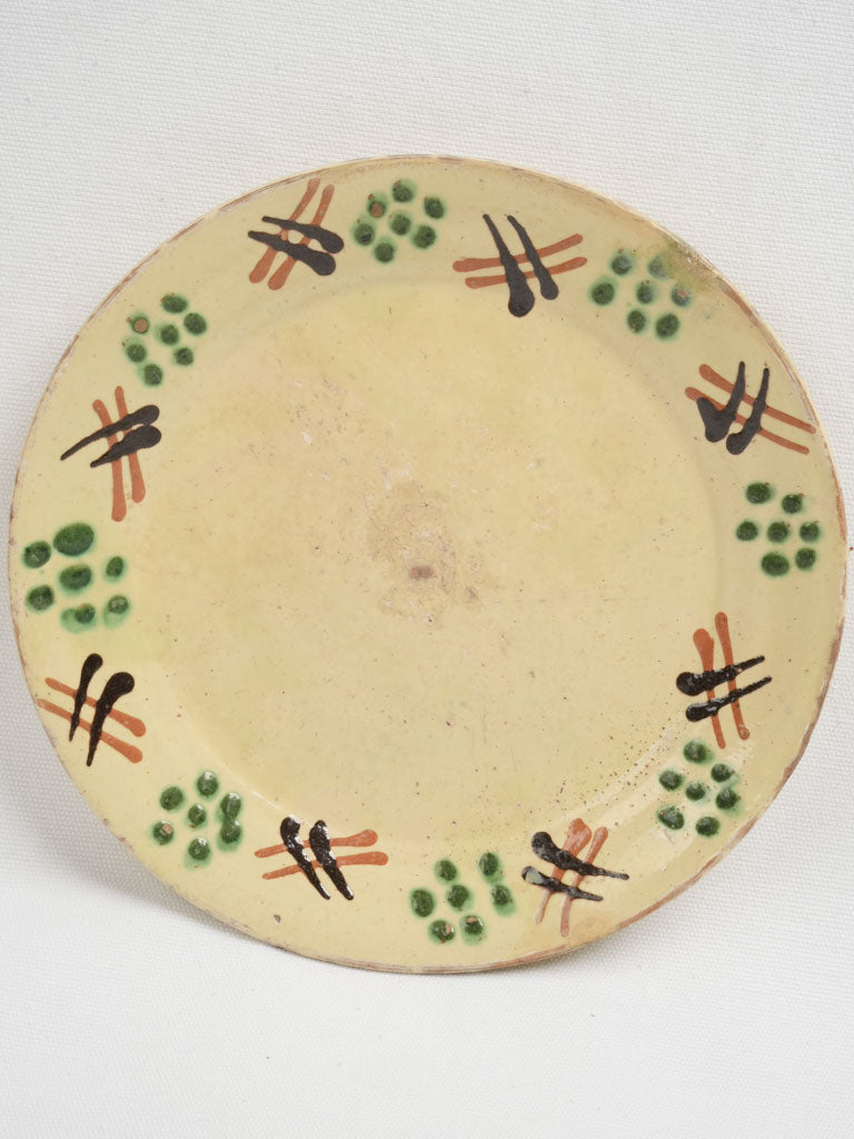 Antique French Alps Yellow Ceramic Plate