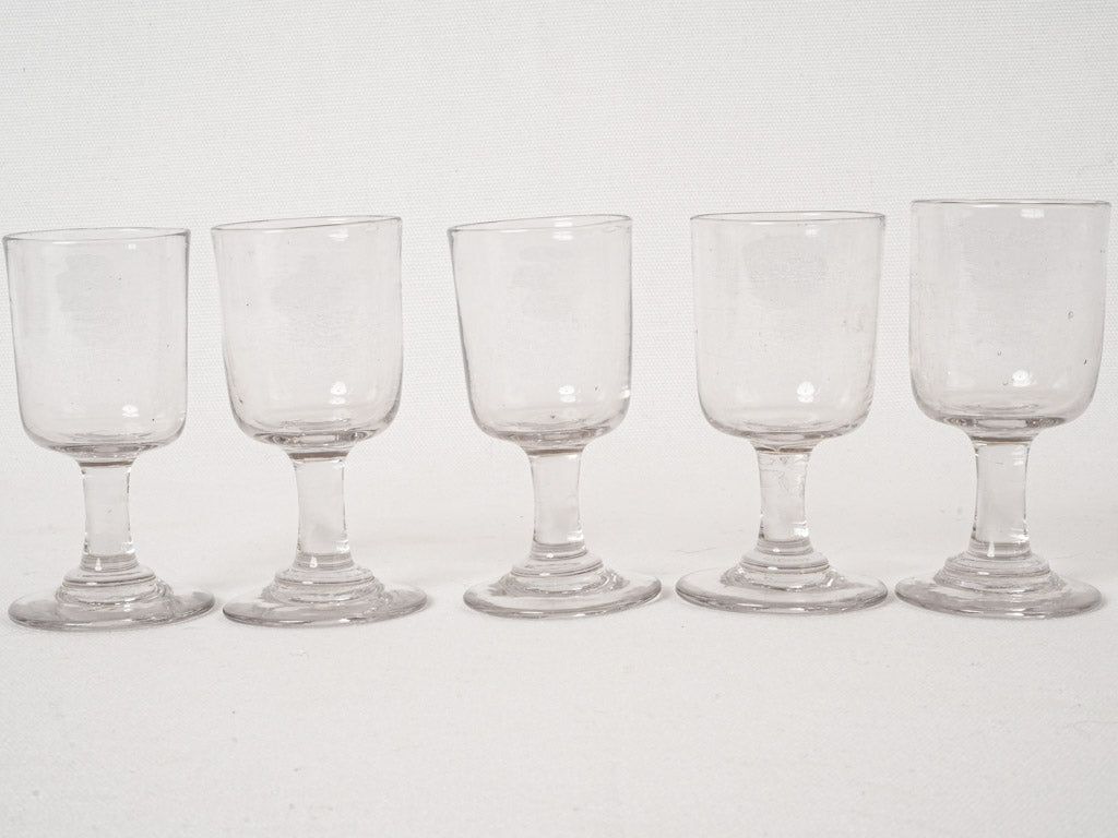 Elegant nineteenth-century stemmed glassware set