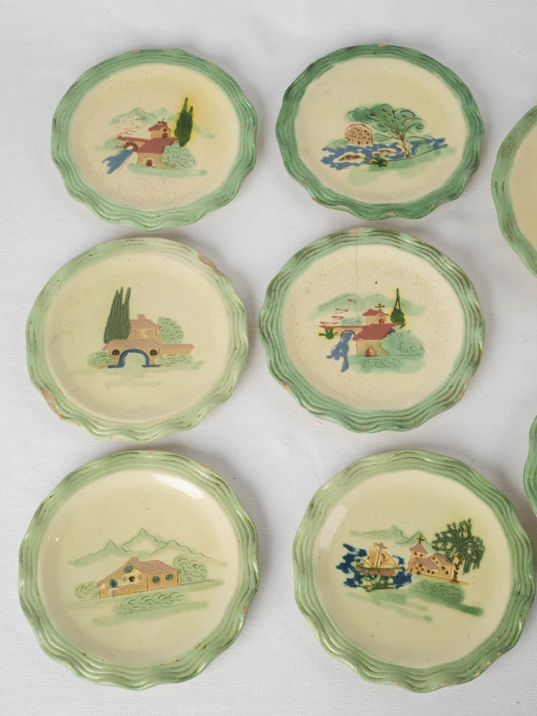 Colorful Provencal chapel-themed dinnerware set