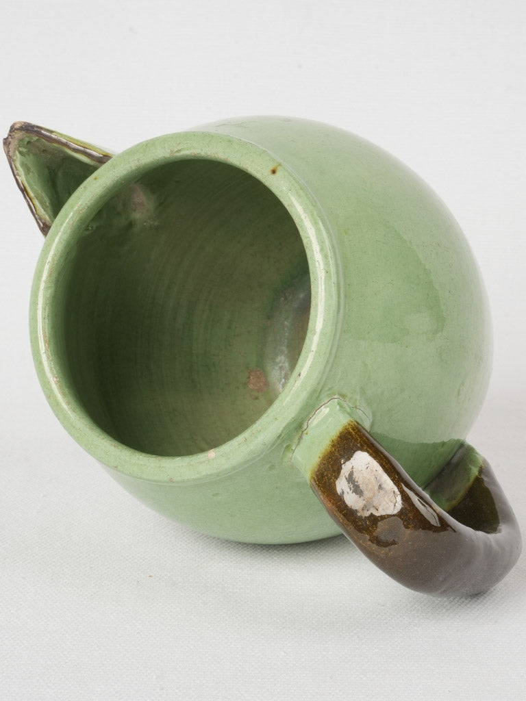 Charming Green Glazed Ceramic Pitcher