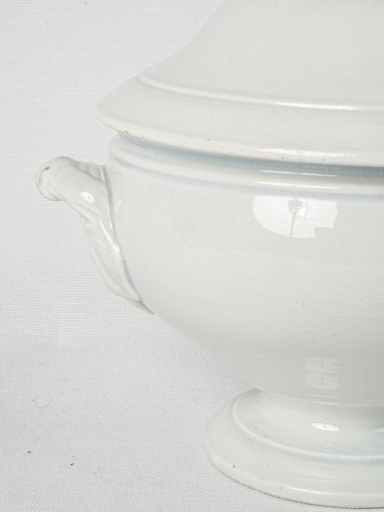 Crafted White Lidded Tureen