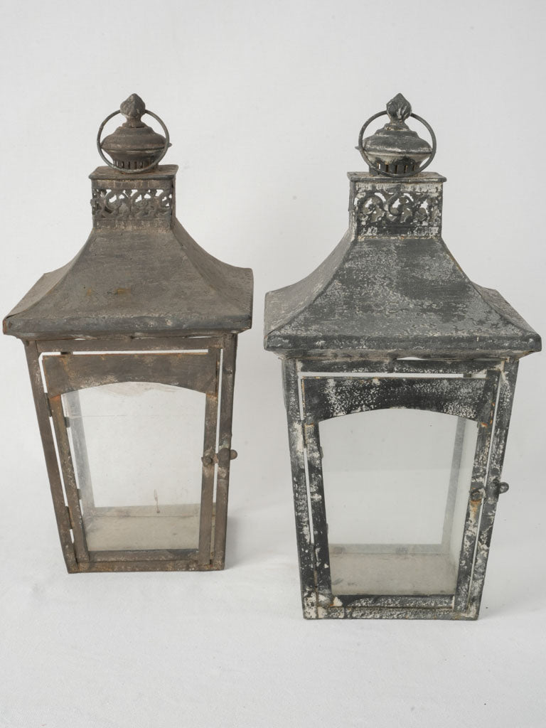 Rustic aged metal decorative lanterns  