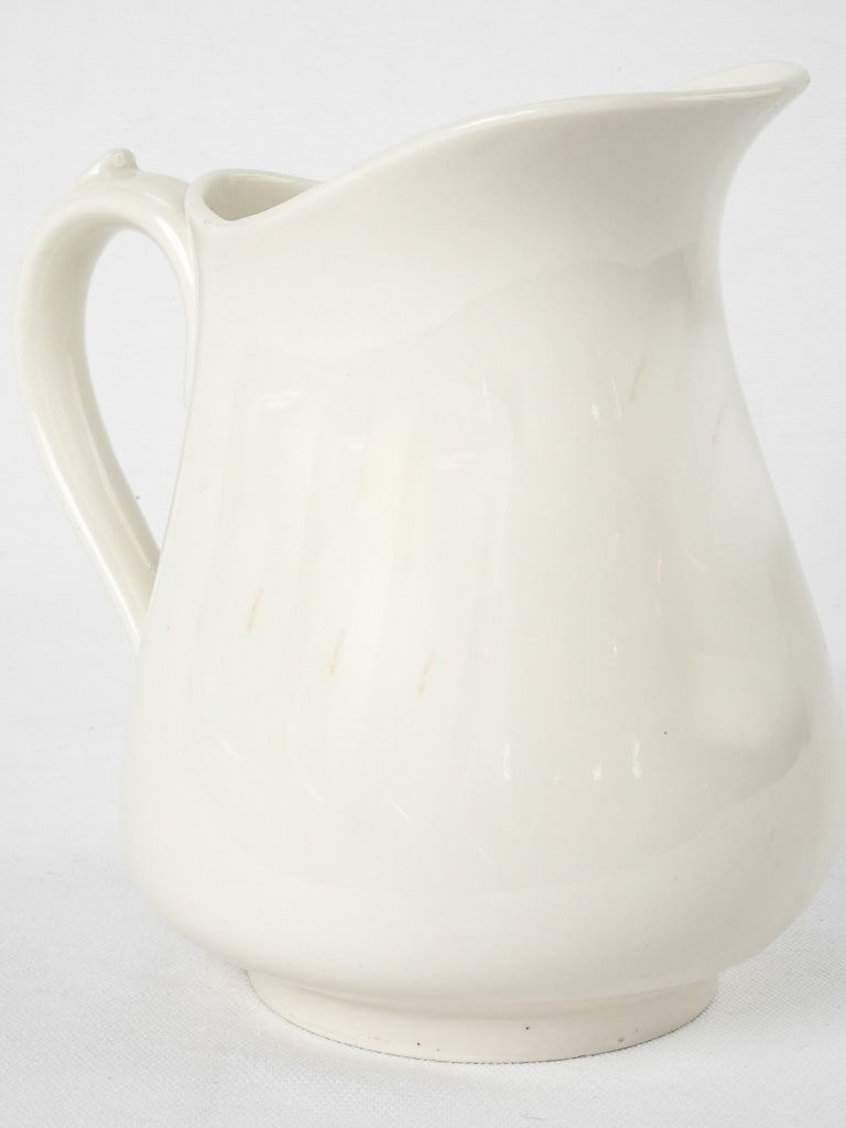 Large antique porcelain pitcher - white 8"