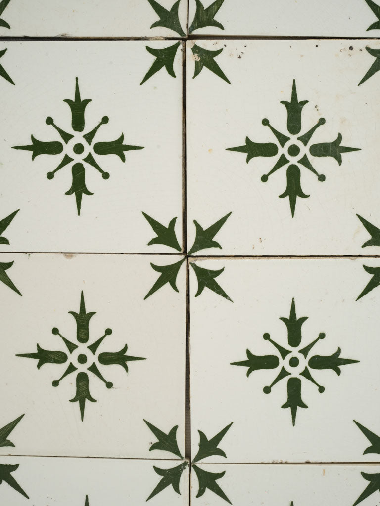 French Desvres artisanal square faience tiles