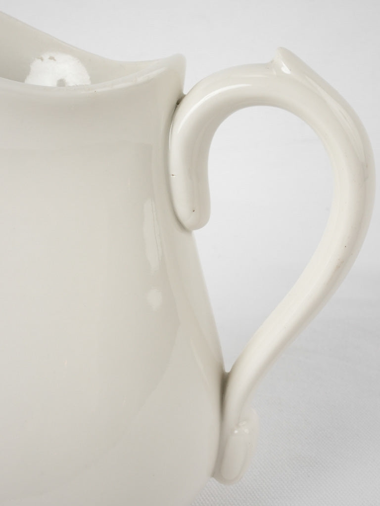 Large antique porcelain pitcher - white 8"