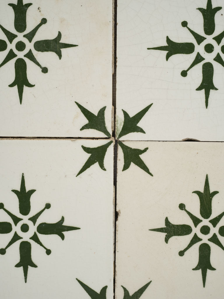 Vintage Napoleon III geometric ceramic tiles