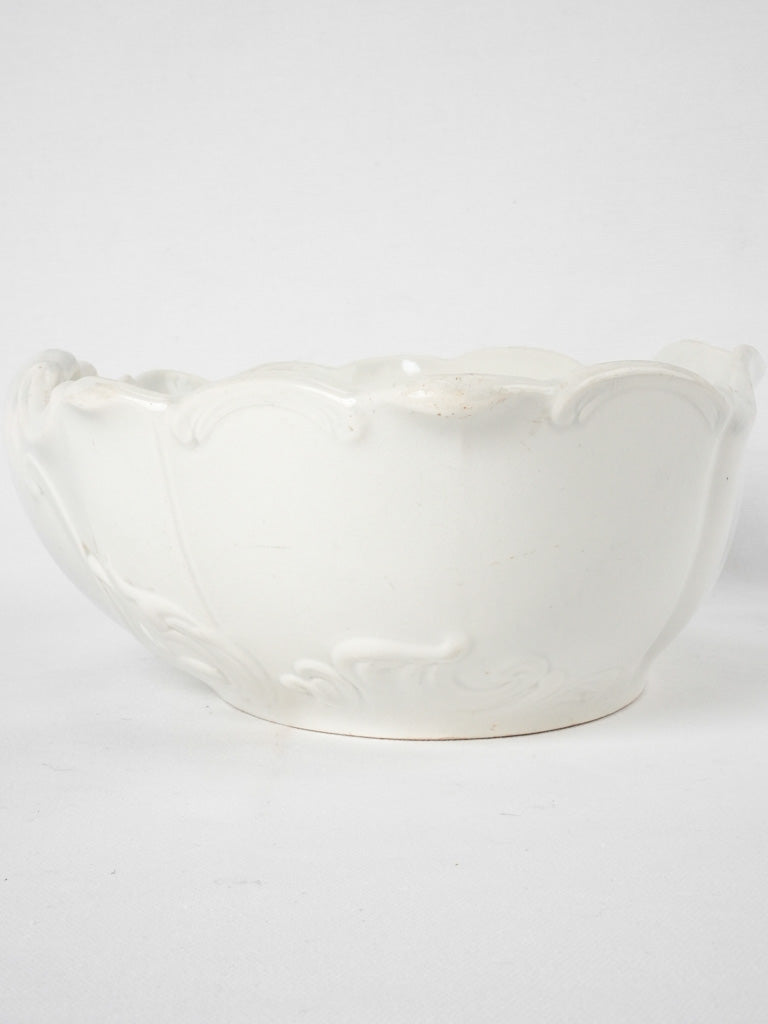 Timeless white finish ornamental bowl