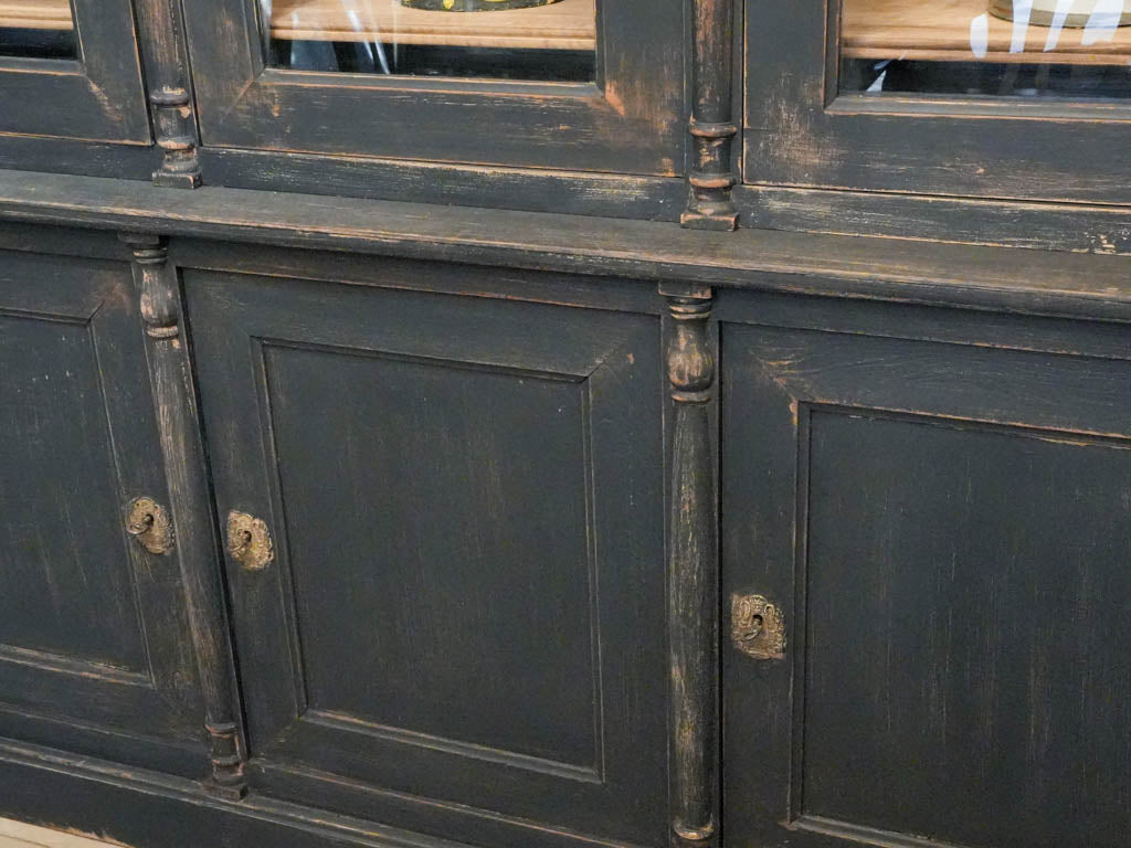 Refined black-finish French cupboard