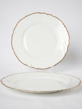 Late 19th century Limoges porcelain dinner service w/ gold border