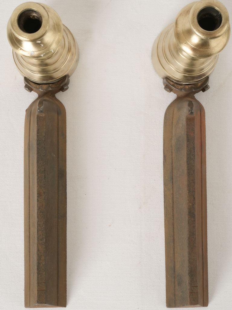 Decorative 1930s vintage andirons pair