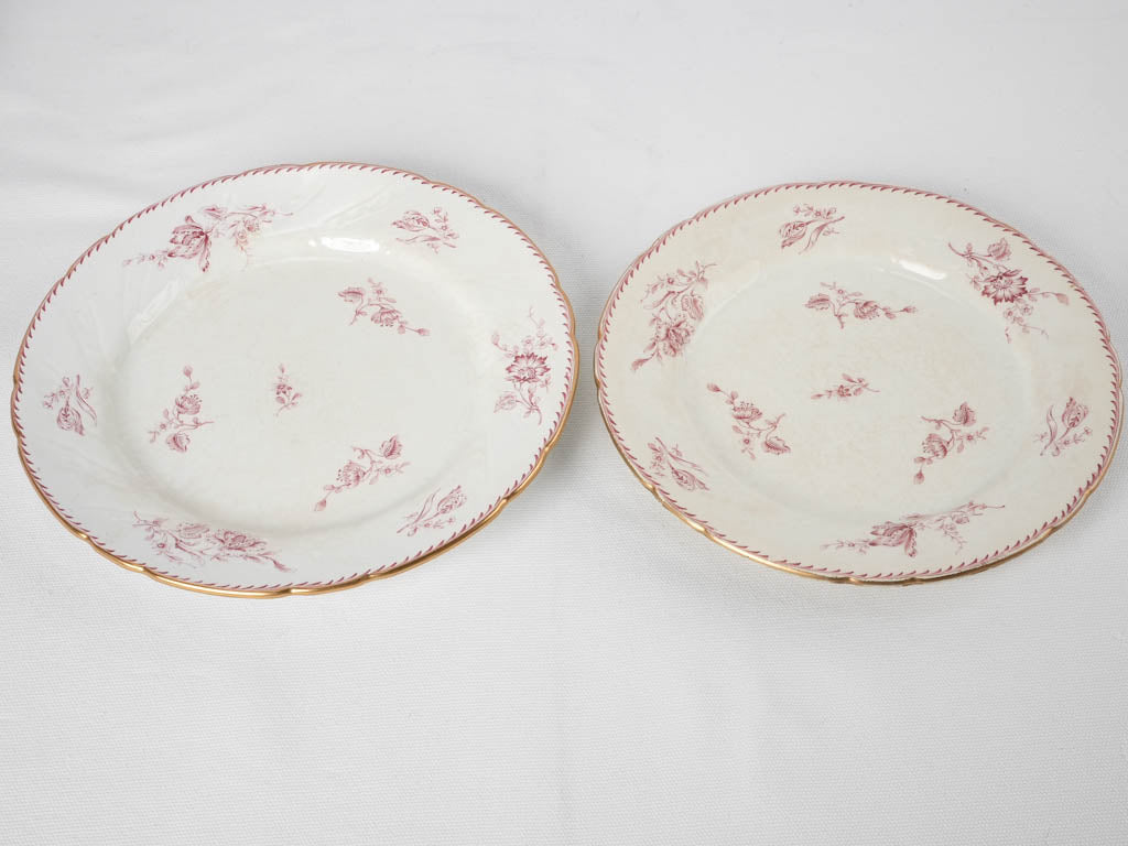 Luxurious gold-trimmed faience dinner service