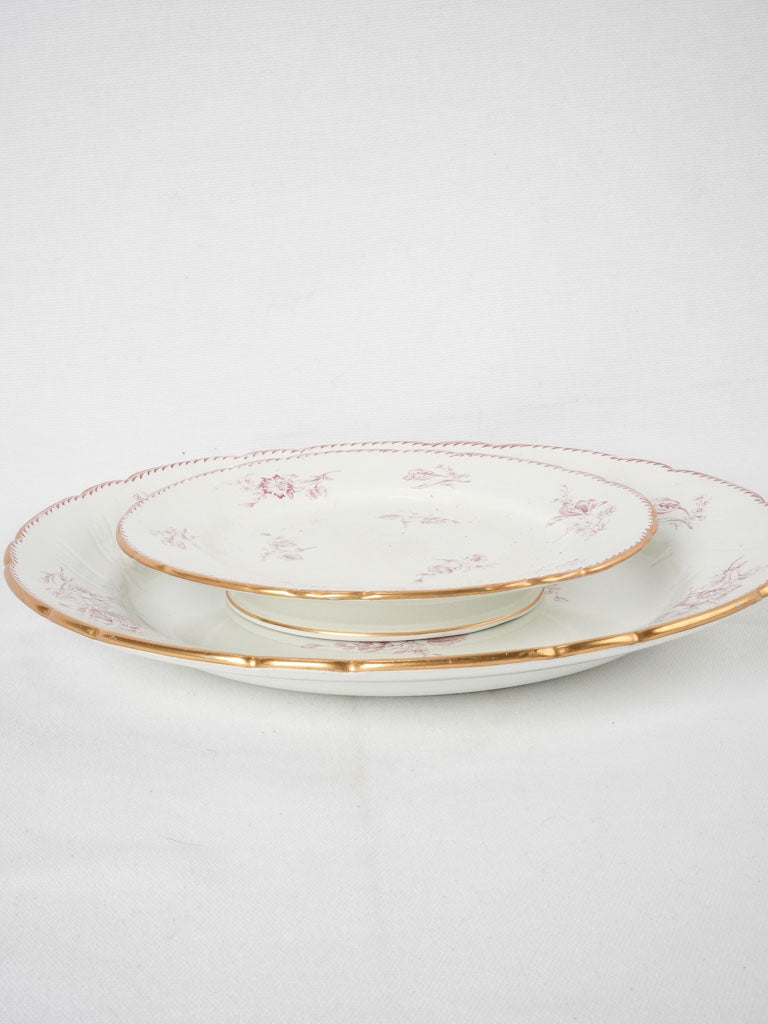 Classic gold-bordered transferware platter