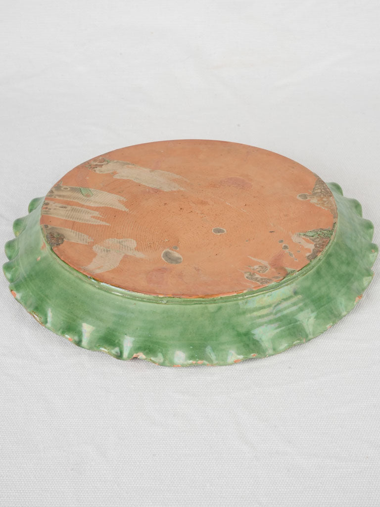 Unique scalloped-edge pottery platter