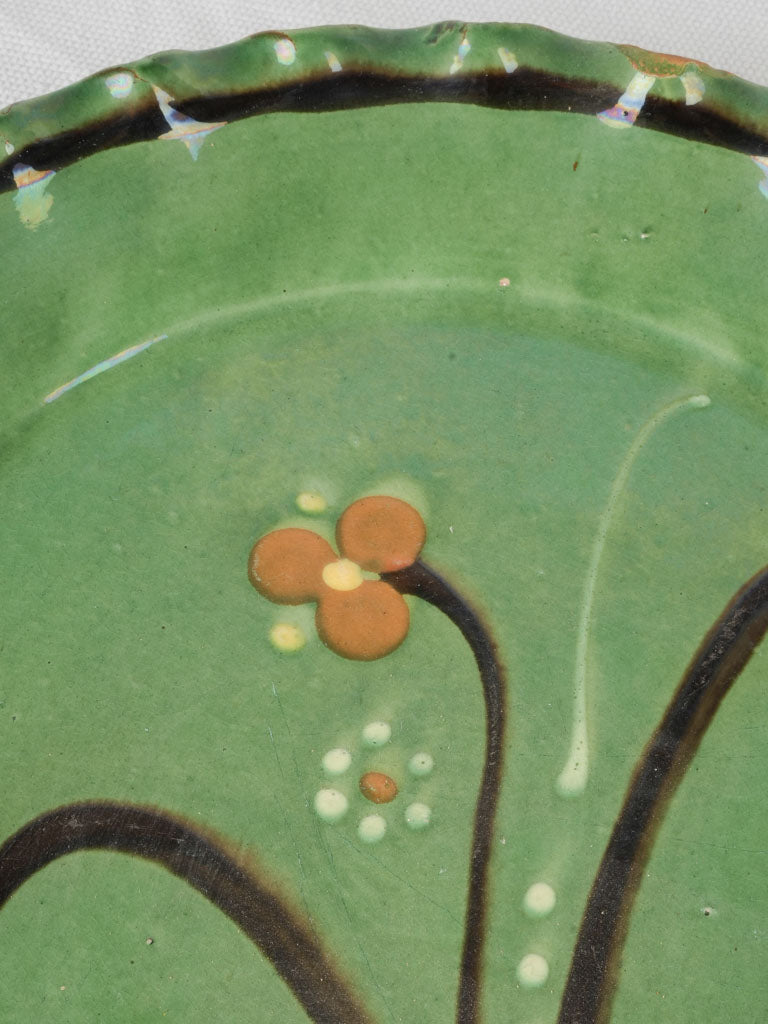 Hand-painted floral motif platter