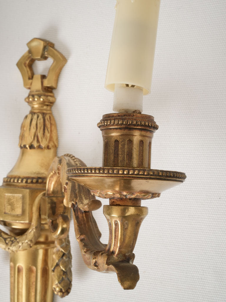 Original patina decorative bronze sconces