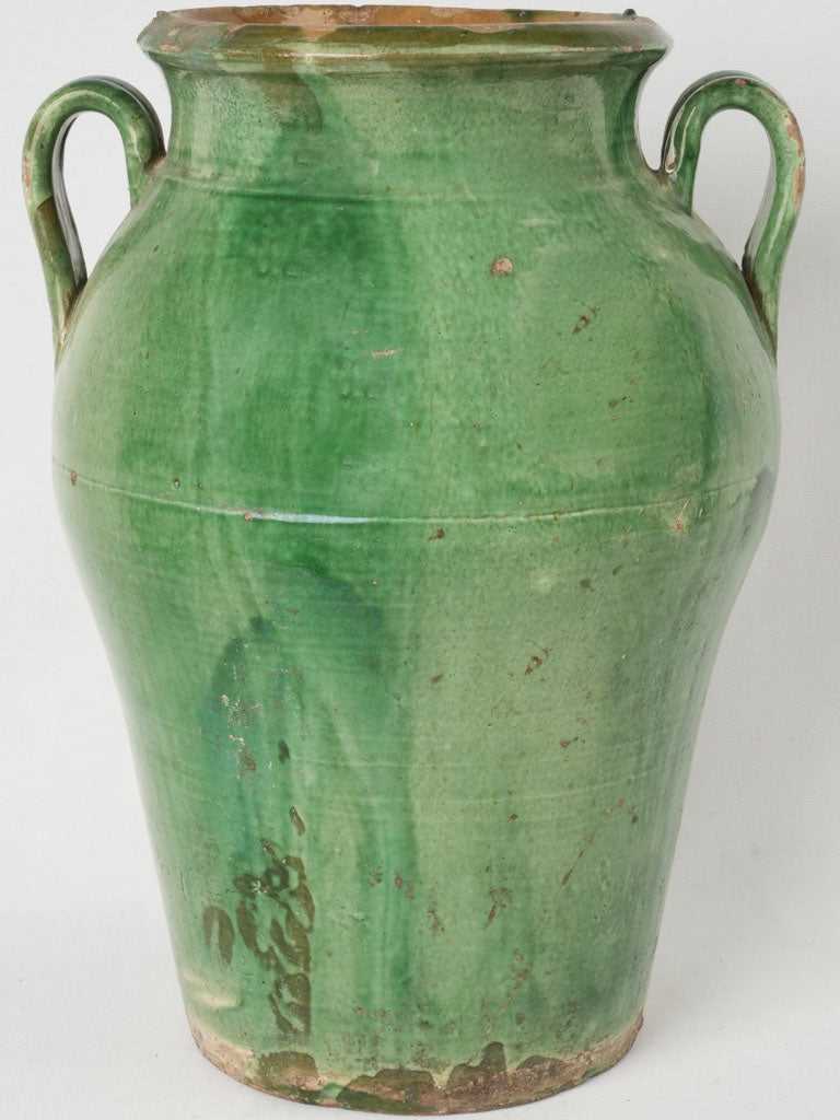 Traditional, 19th-century, emerald glaze, Tournac pot