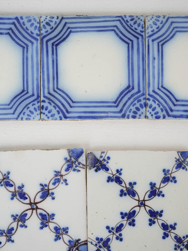 Historic Desvres handcrafted blue tiles