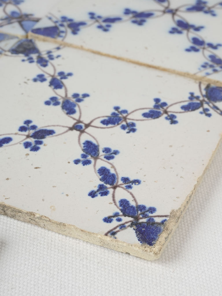 Elegant blue and white square tiles