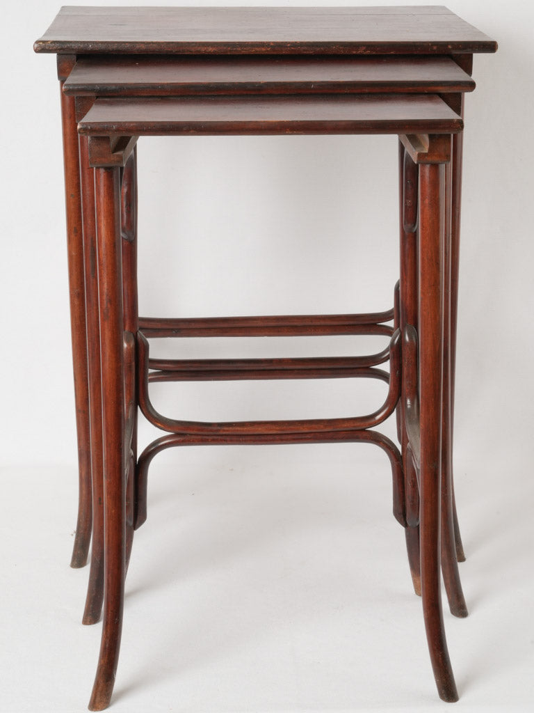 Elegant curved-leg Thonet table ensemble