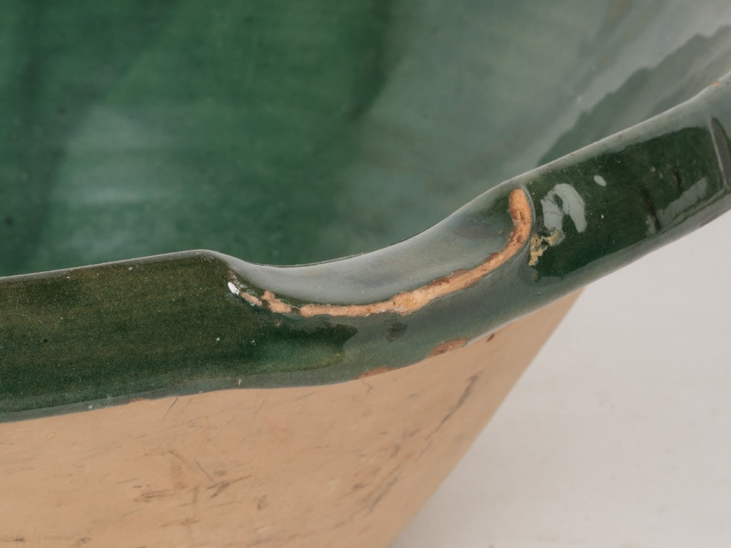 Historical large green glazed tian bowl