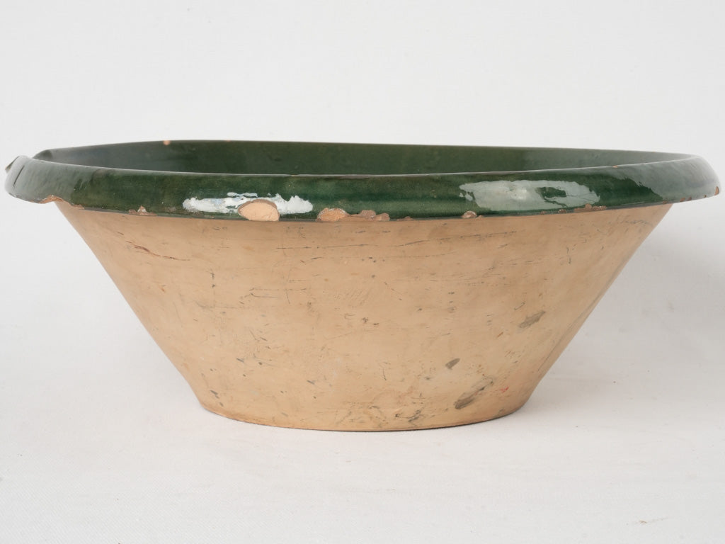 Uncommon large green glazed tian bowl