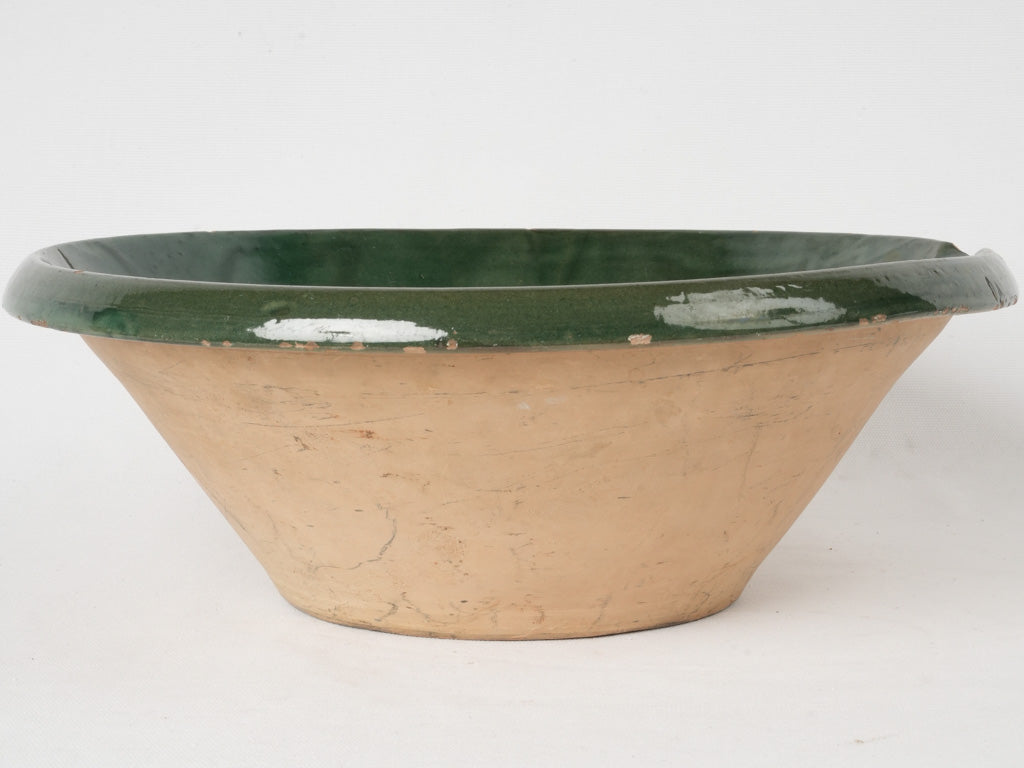 Rustic dark green antique tian bowl