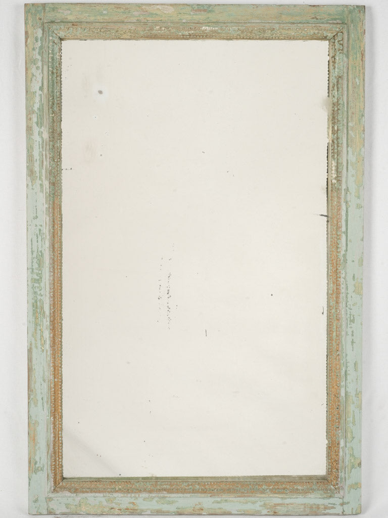 Distressed sage green mirror