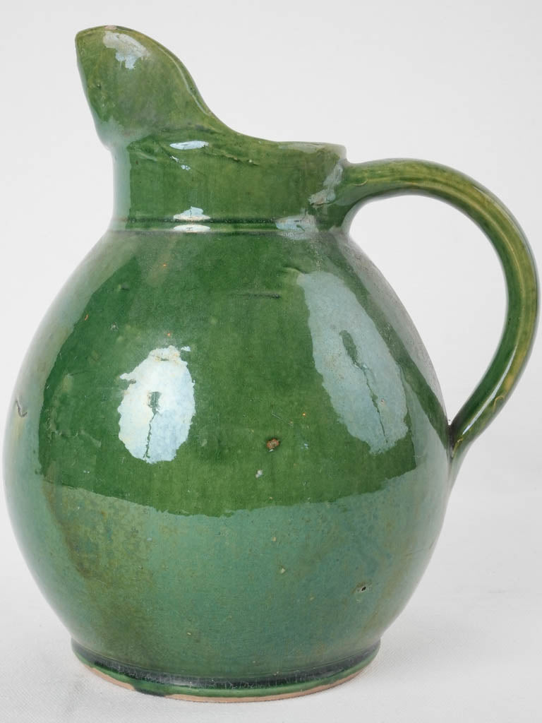 Large green pitcher - Vallauris 10¾"