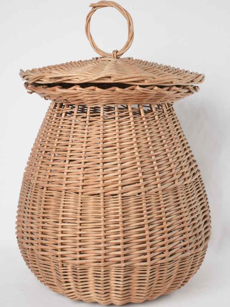 Vintage French wicker laundry basket