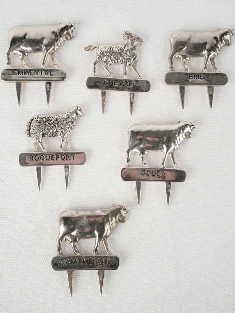 Elegant, antique cow cheese label set