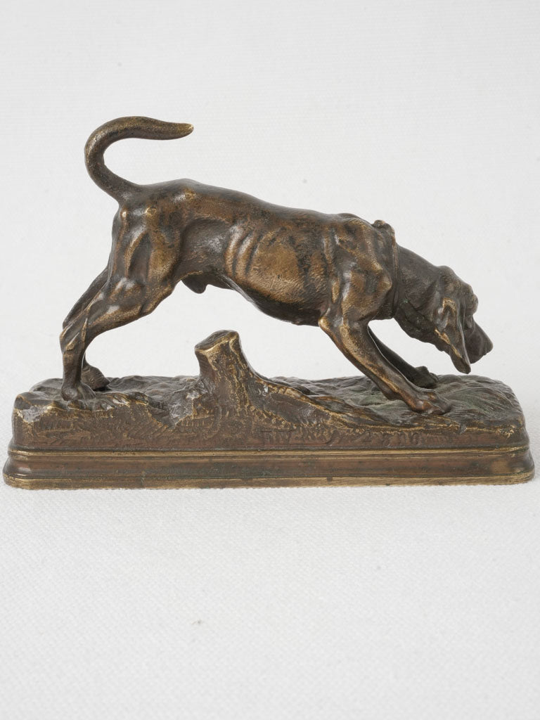 Finely detailed bronze animal sculpture