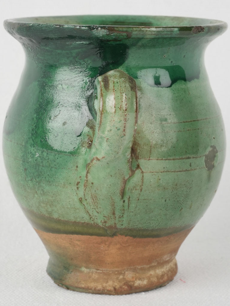 Beautiful green glazed vintage French confit pot