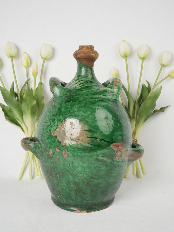 Exquisite Dark Green French Terracotta Jug