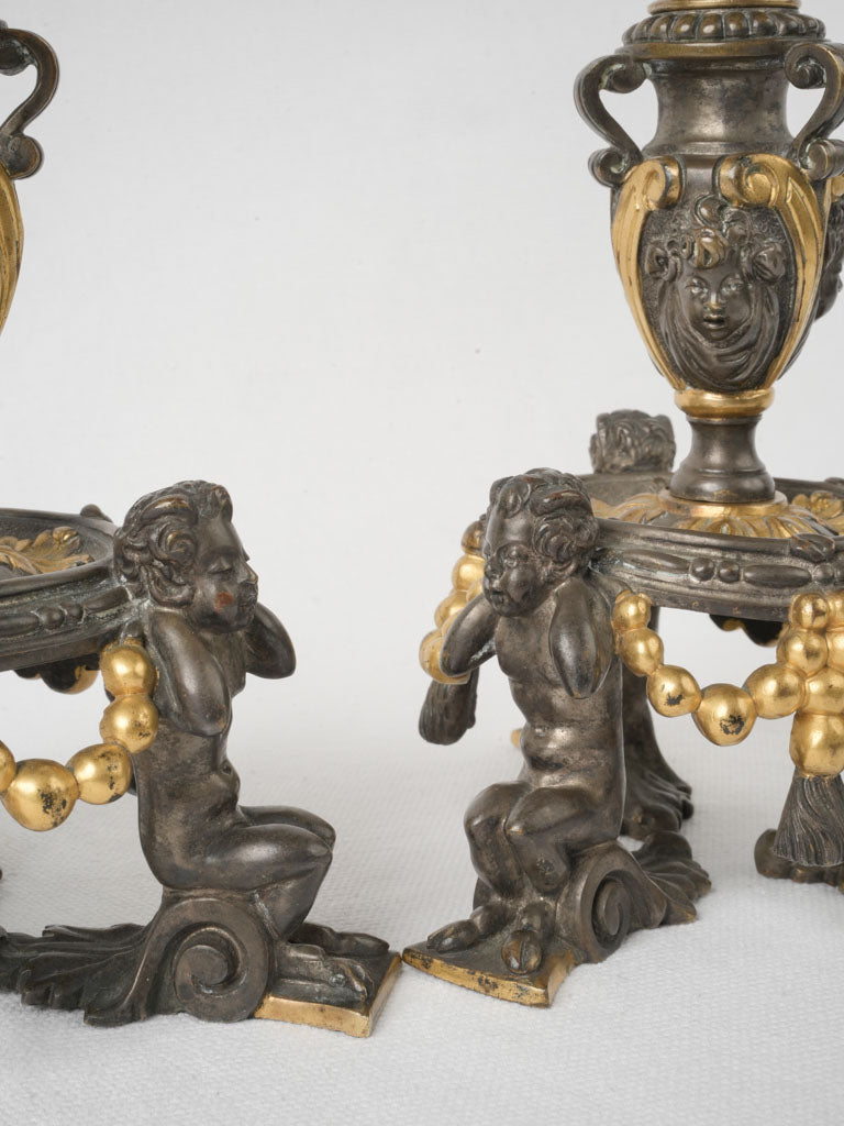 Classical Antique Bronze Candelabra  