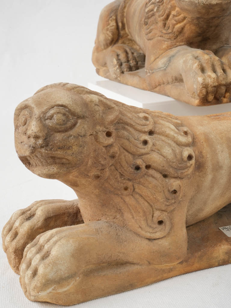 Symbolic Italian marble guardian lions