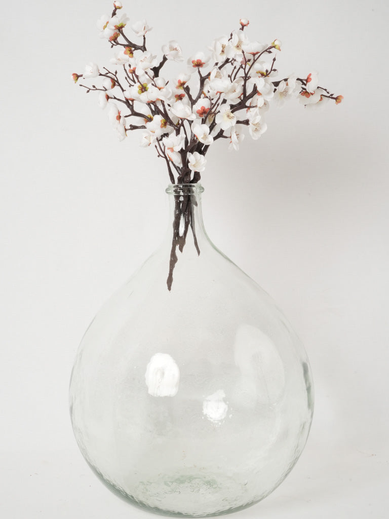 Hand-blown clear vintage demijohn vessel