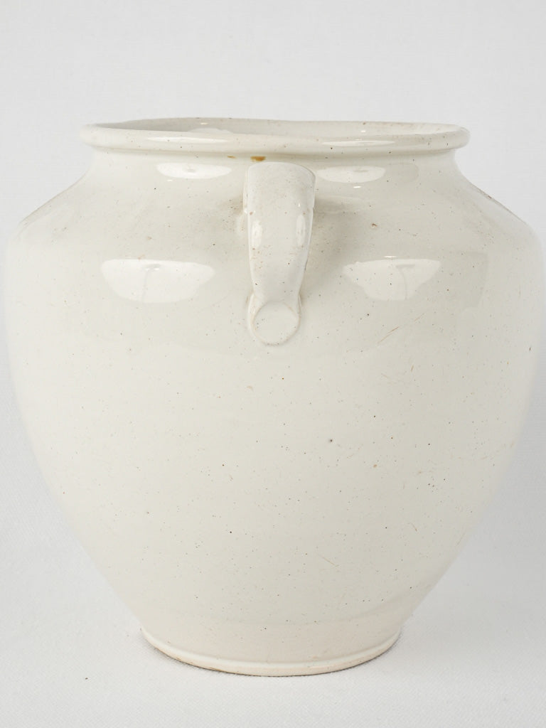 Vintage Martres-Tolosane white glazed pot