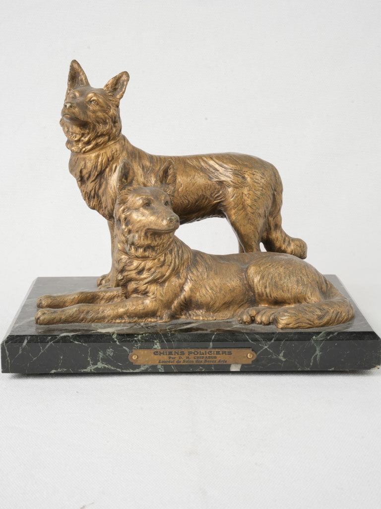 Vintage 1930s German Shepherds sculpture