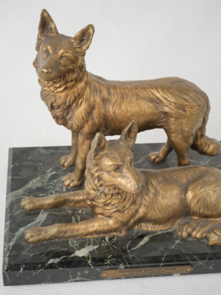 Lifelike muscular German Shepherds statue